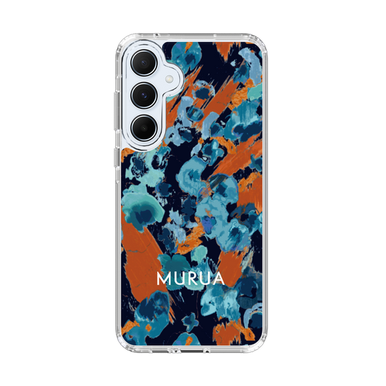 Slim Protection Case［ MURUA - Art print - Navy × Orange ］