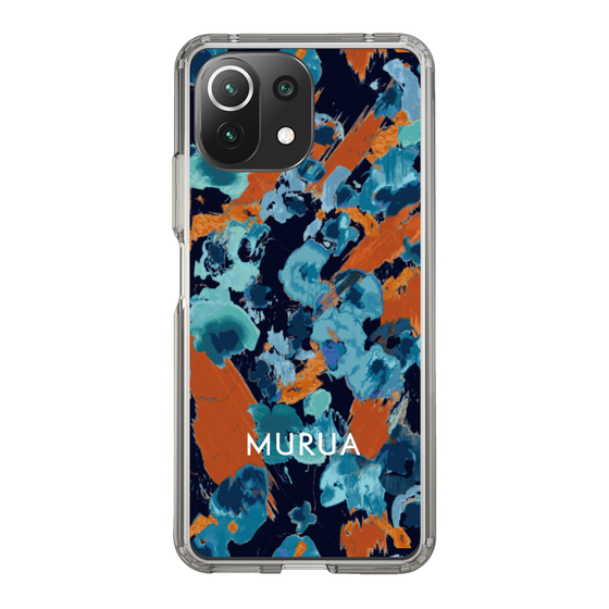 Slim Protection Case［ MURUA - Art print - Navy × Orange ］