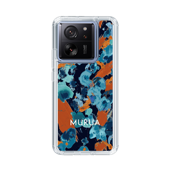 Slim Protection Case［ MURUA - Art print - Navy × Orange ］