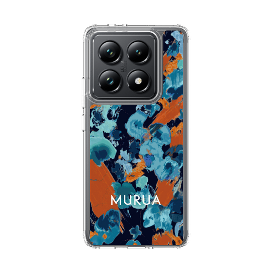 Slim Protection Case［ MURUA - Art print - Navy × Orange ］