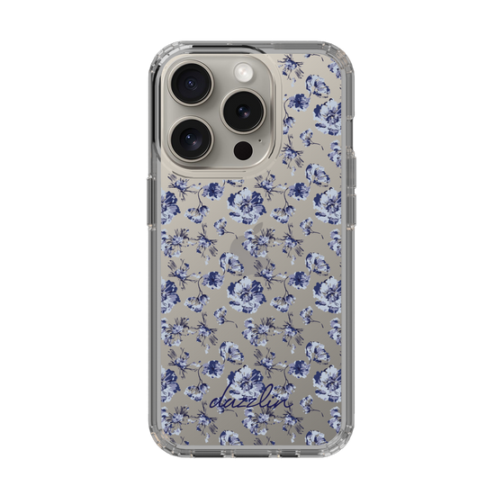 Slim Protection Case［ dazzlin - BlueFlower - Clear ］