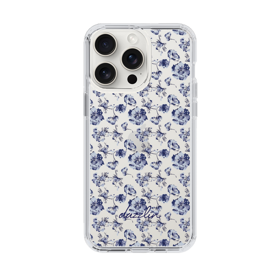 Slim Protection Case［ dazzlin - BlueFlower - Clear ］