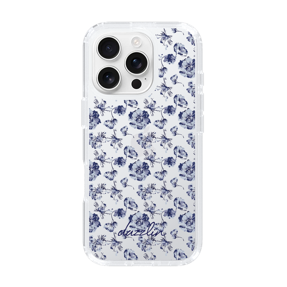 Slim Protection Case［ dazzlin - BlueFlower - Clear ］