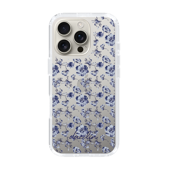 Slim Protection Case［ dazzlin - BlueFlower - Clear ］
