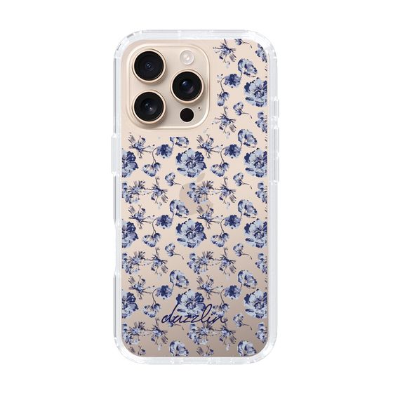 Slim Protection Case［ dazzlin - BlueFlower - Clear ］