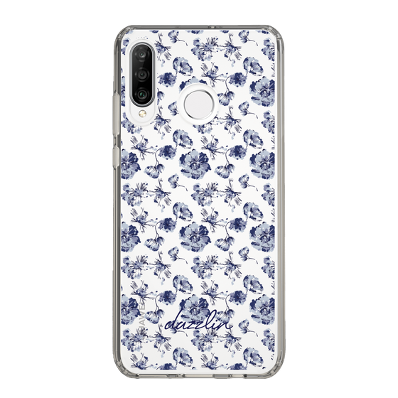 Slim Protection Case［ dazzlin - BlueFlower - Clear ］