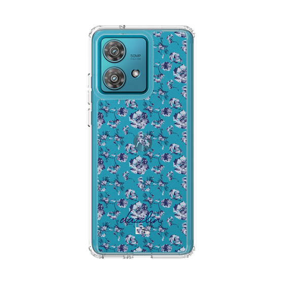 Slim Protection Case［ dazzlin - BlueFlower - Clear ］