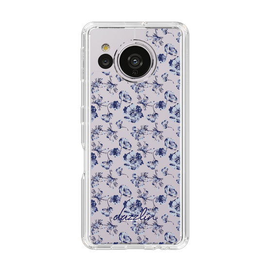 Slim Protection Case［ dazzlin - BlueFlower - Clear ］