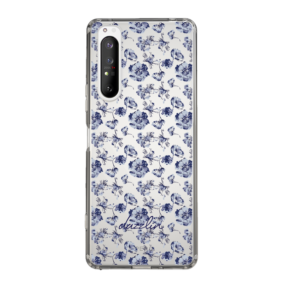 Slim Protection Case［ dazzlin - BlueFlower - Clear ］