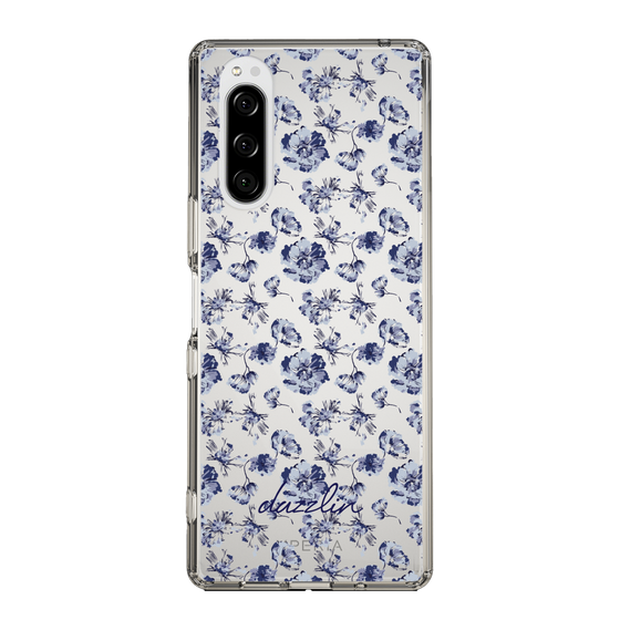 Slim Protection Case［ dazzlin - BlueFlower - Clear ］