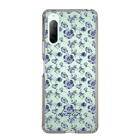 Slim Protection Case［ dazzlin - BlueFlower - Clear ］