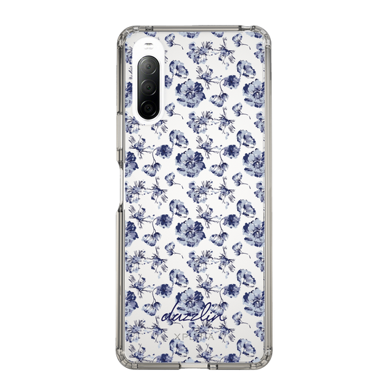Slim Protection Case［ dazzlin - BlueFlower - Clear ］