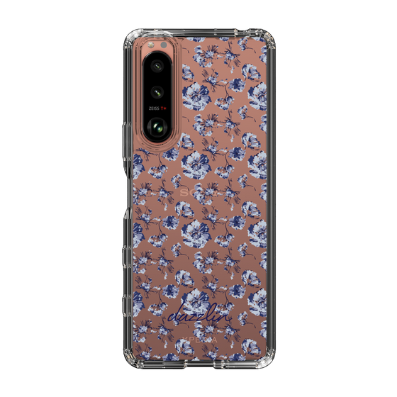 Slim Protection Case［ dazzlin - BlueFlower - Clear ］