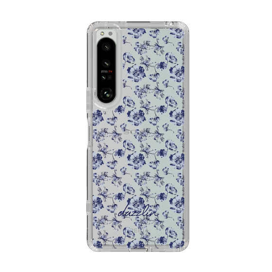 Slim Protection Case［ dazzlin - BlueFlower - Clear ］