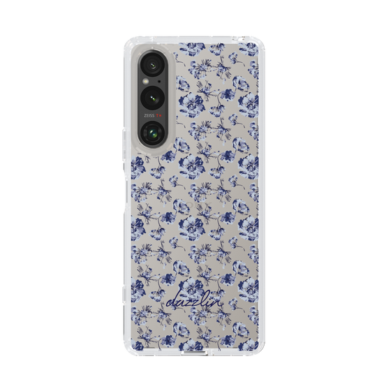 Slim Protection Case［ dazzlin - BlueFlower - Clear ］