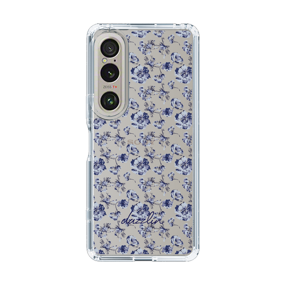 Slim Protection Case［ dazzlin - BlueFlower - Clear ］