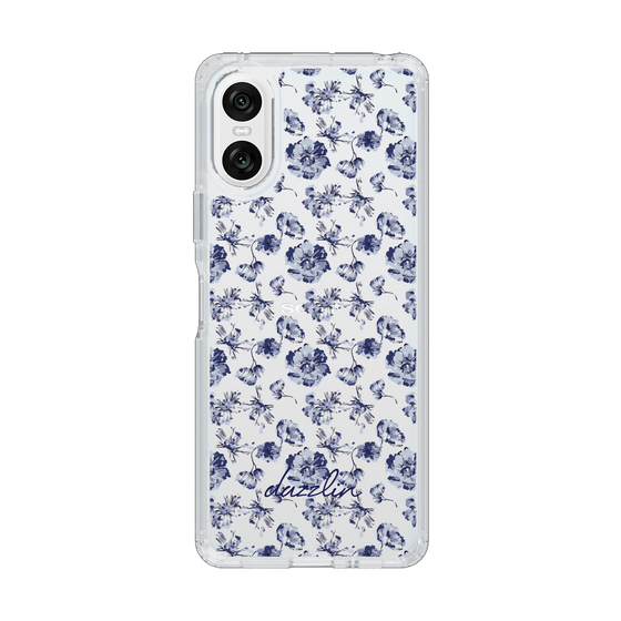Slim Protection Case［ dazzlin - BlueFlower - Clear ］