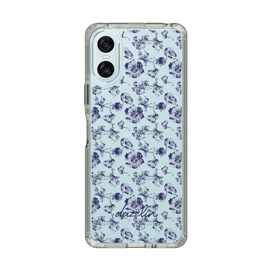 Slim Protection Case［ dazzlin - BlueFlower - Clear ］