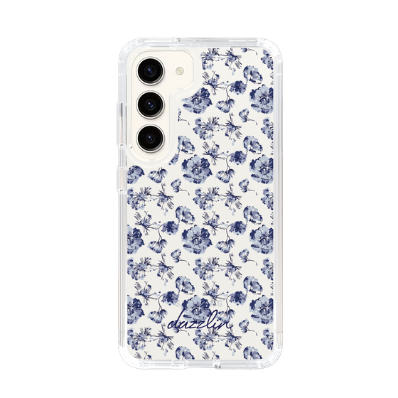 Slim Protection Case［ dazzlin - BlueFlower - Clear ］