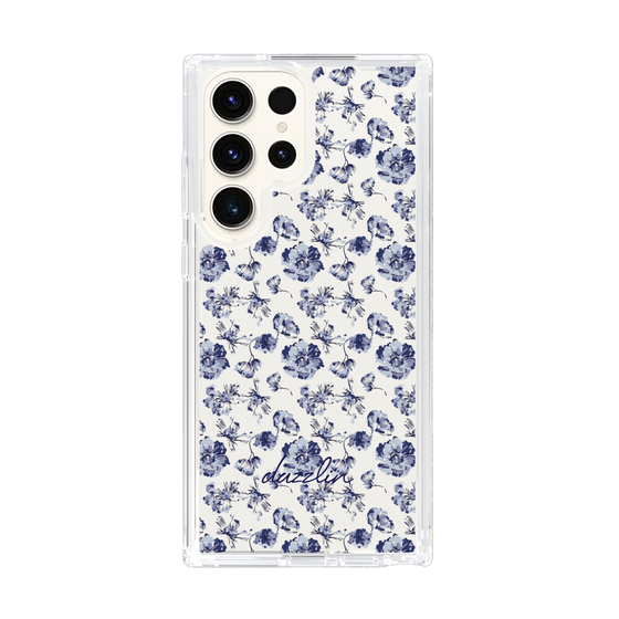 Slim Protection Case［ dazzlin - BlueFlower - Clear ］
