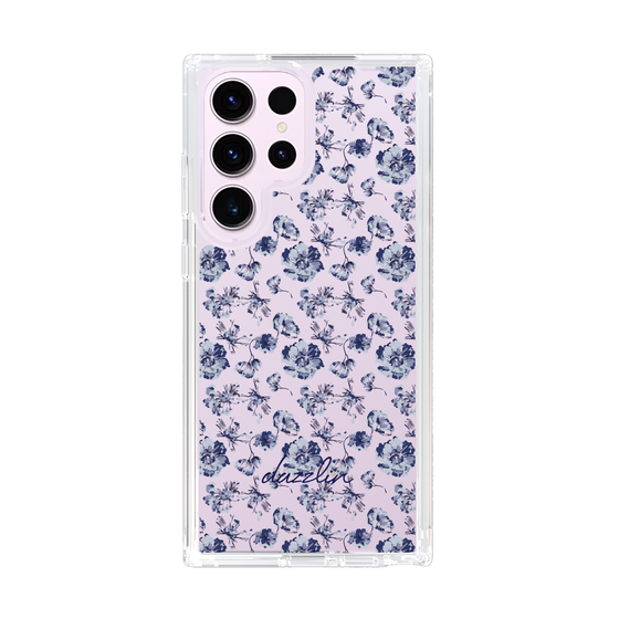 Slim Protection Case［ dazzlin - BlueFlower - Clear ］