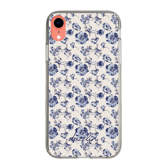Slim Protection Case［ dazzlin - BlueFlower - Beige ］