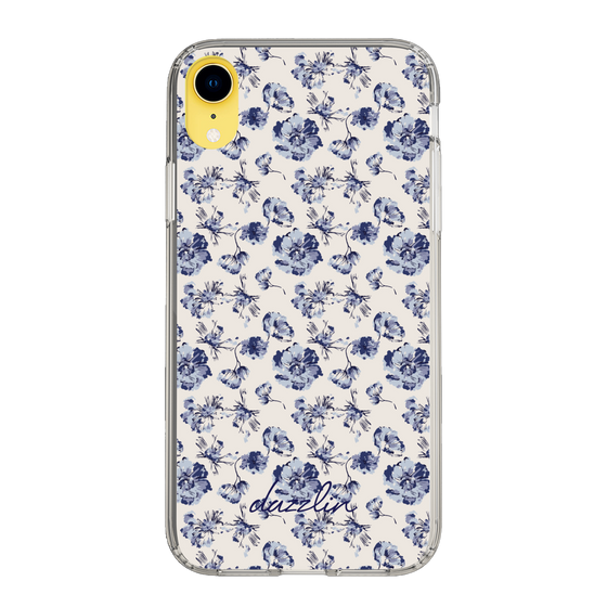 Slim Protection Case［ dazzlin - BlueFlower - Beige ］