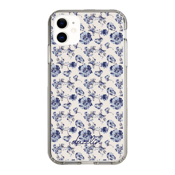 Slim Protection Case［ dazzlin - BlueFlower - Beige ］
