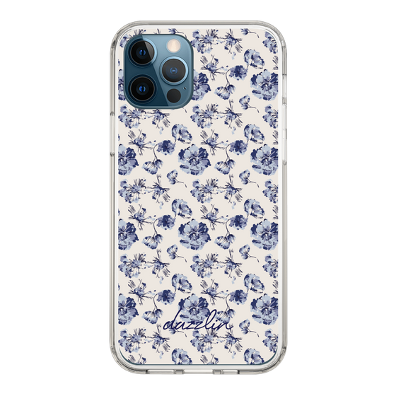Slim Protection Case［ dazzlin - BlueFlower - Beige ］