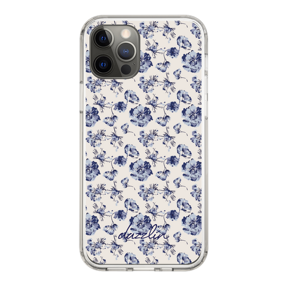 Slim Protection Case［ dazzlin - BlueFlower - Beige ］