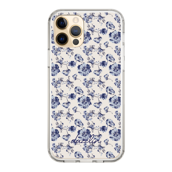 Slim Protection Case［ dazzlin - BlueFlower - Beige ］