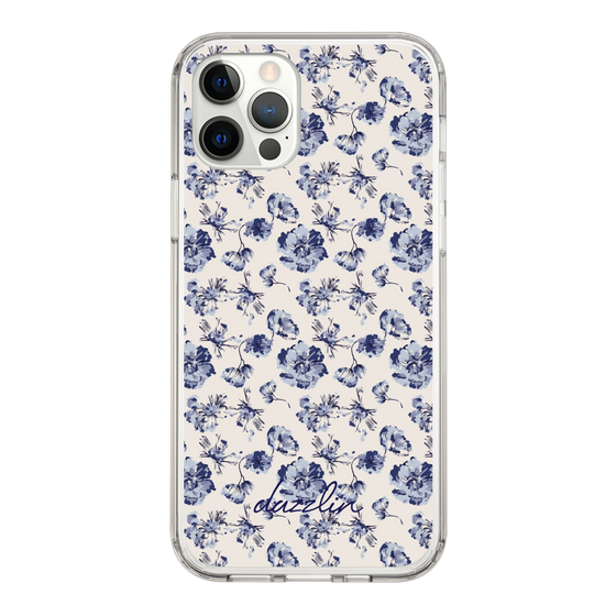 Slim Protection Case［ dazzlin - BlueFlower - Beige ］