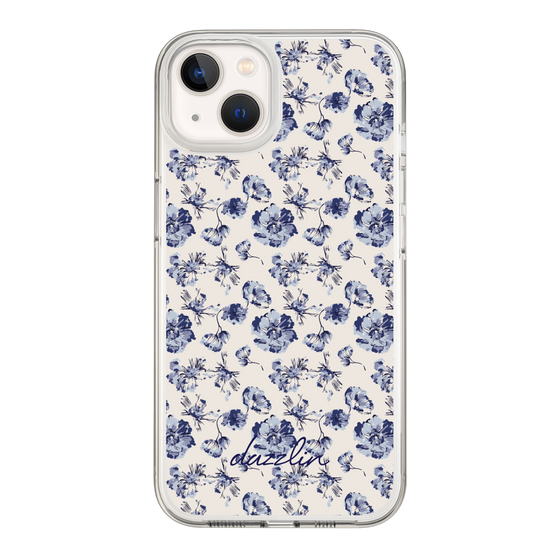 Slim Protection Case［ dazzlin - BlueFlower - Beige ］