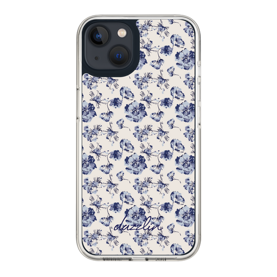 Slim Protection Case［ dazzlin - BlueFlower - Beige ］