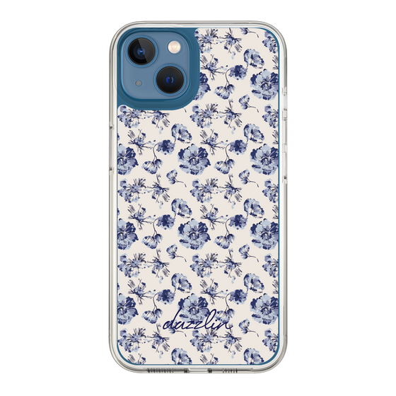 Slim Protection Case［ dazzlin - BlueFlower - Beige ］