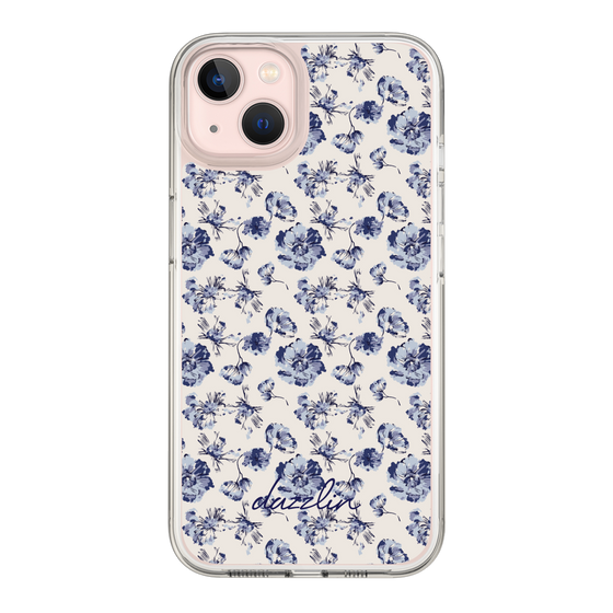 Slim Protection Case［ dazzlin - BlueFlower - Beige ］