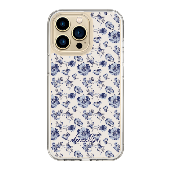 Slim Protection Case［ dazzlin - BlueFlower - Beige ］