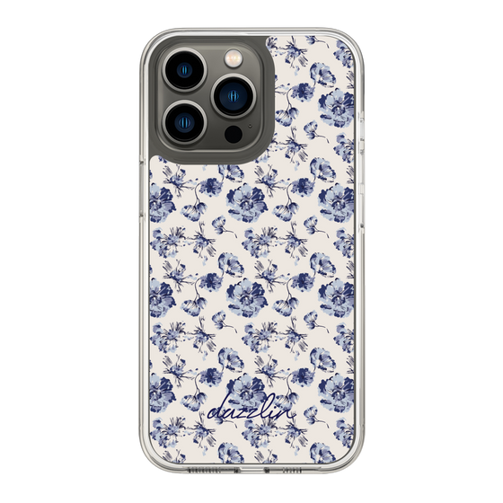 Slim Protection Case［ dazzlin - BlueFlower - Beige ］