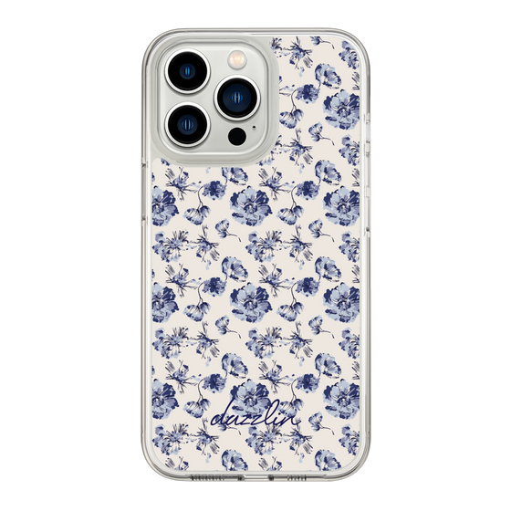 Slim Protection Case［ dazzlin - BlueFlower - Beige ］