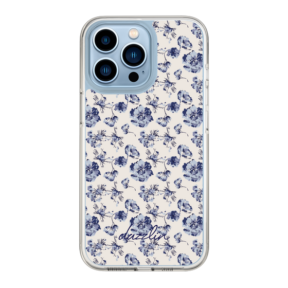 Slim Protection Case［ dazzlin - BlueFlower - Beige ］