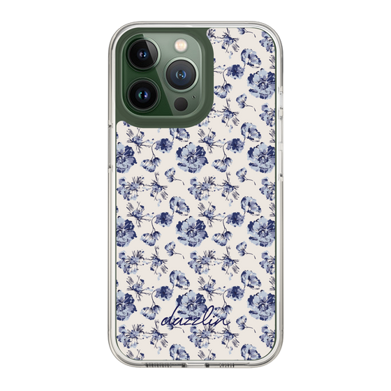 Slim Protection Case［ dazzlin - BlueFlower - Beige ］