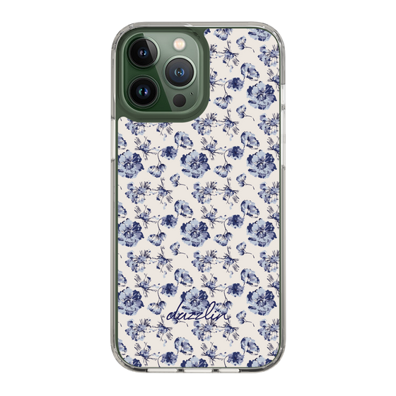 Slim Protection Case［ dazzlin - BlueFlower - Beige ］