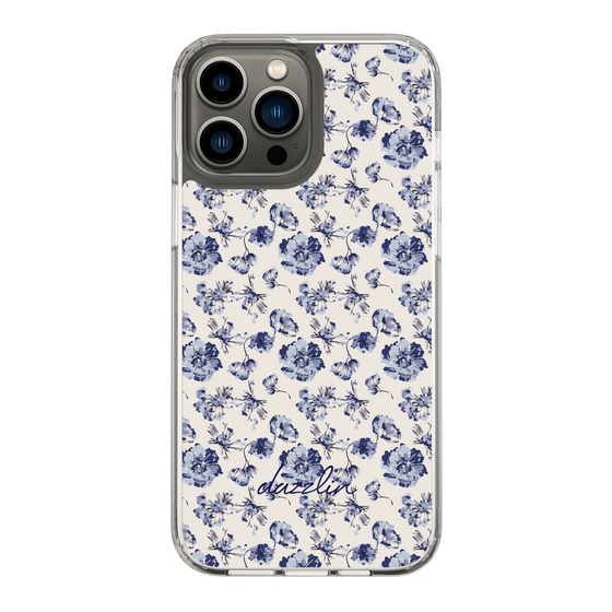 Slim Protection Case［ dazzlin - BlueFlower - Beige ］