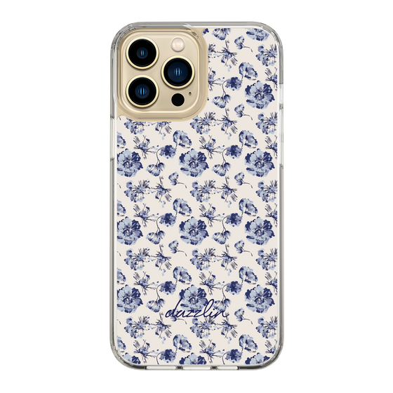 Slim Protection Case［ dazzlin - BlueFlower - Beige ］