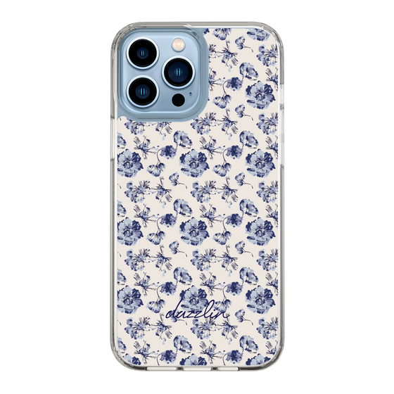 Slim Protection Case［ dazzlin - BlueFlower - Beige ］