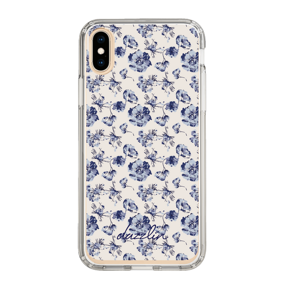 Slim Protection Case［ dazzlin - BlueFlower - Beige ］