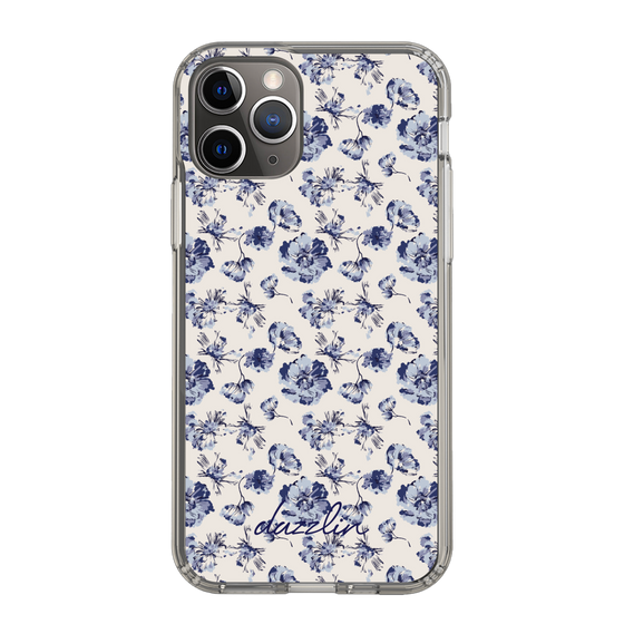 Slim Protection Case［ dazzlin - BlueFlower - Beige ］