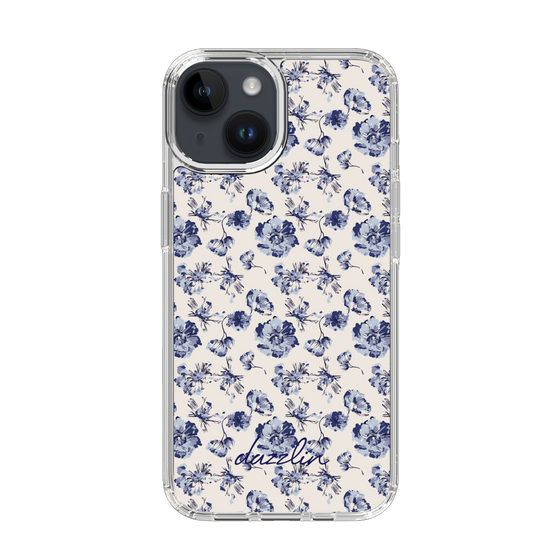 Slim Protection Case［ dazzlin - BlueFlower - Beige ］