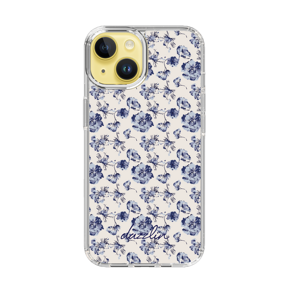Slim Protection Case［ dazzlin - BlueFlower - Beige ］