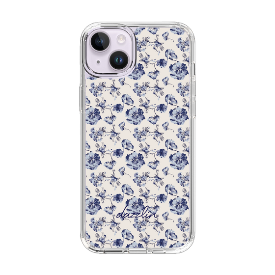 Slim Protection Case［ dazzlin - BlueFlower - Beige ］